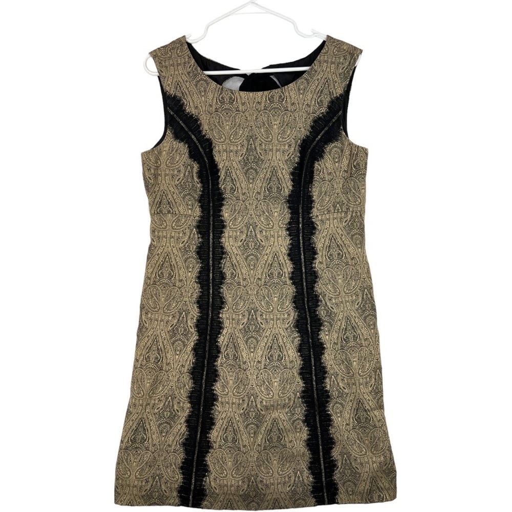 Signature by Robbie Bee NWT Gold Overlay Keyhole Back Dress 8